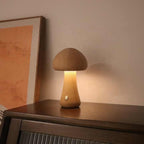 Lámpara LED de Noche de Madera en Forma de Hongo - Recargable y Portátil