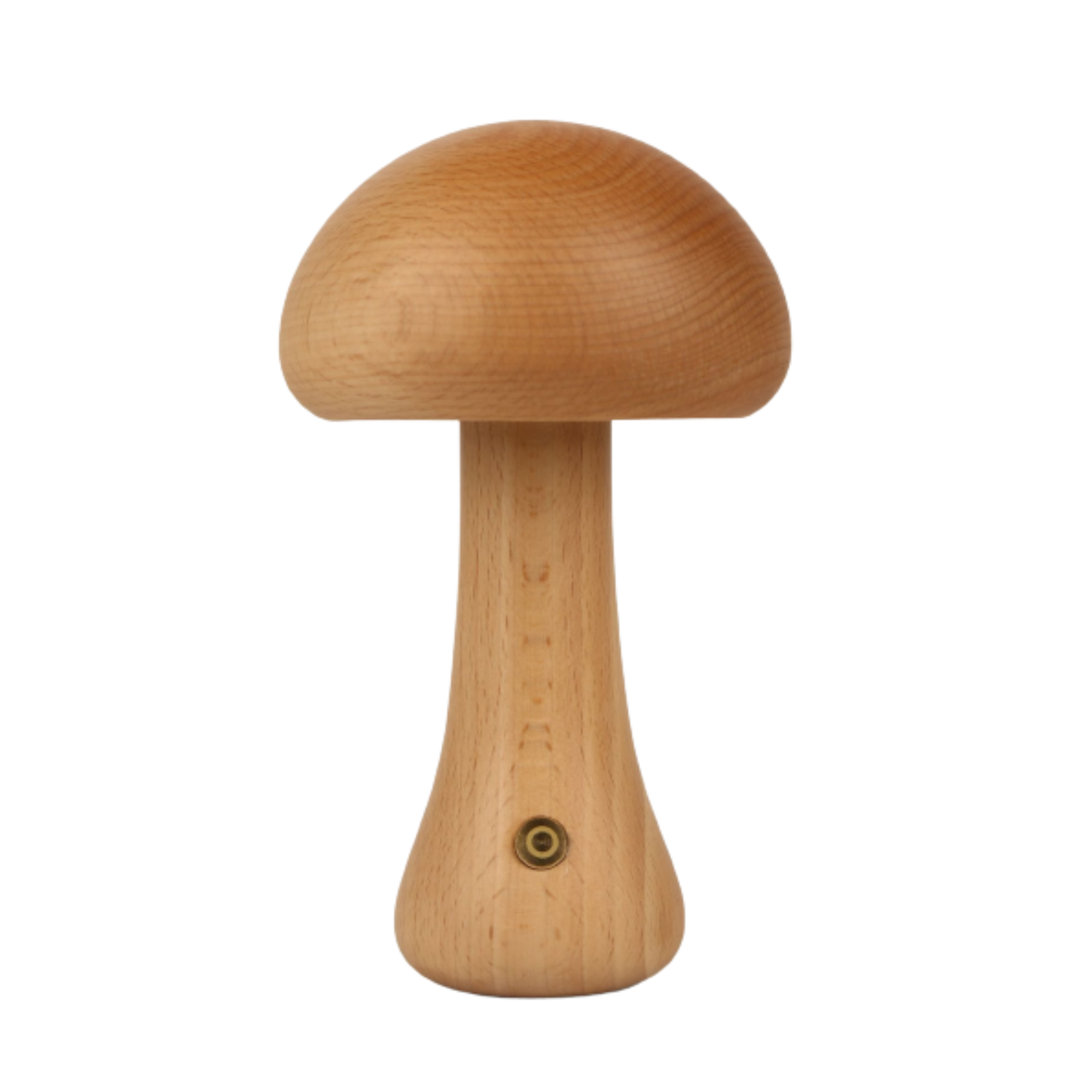 Lámpara LED de Noche de Madera en Forma de Hongo - Recargable y Portátil