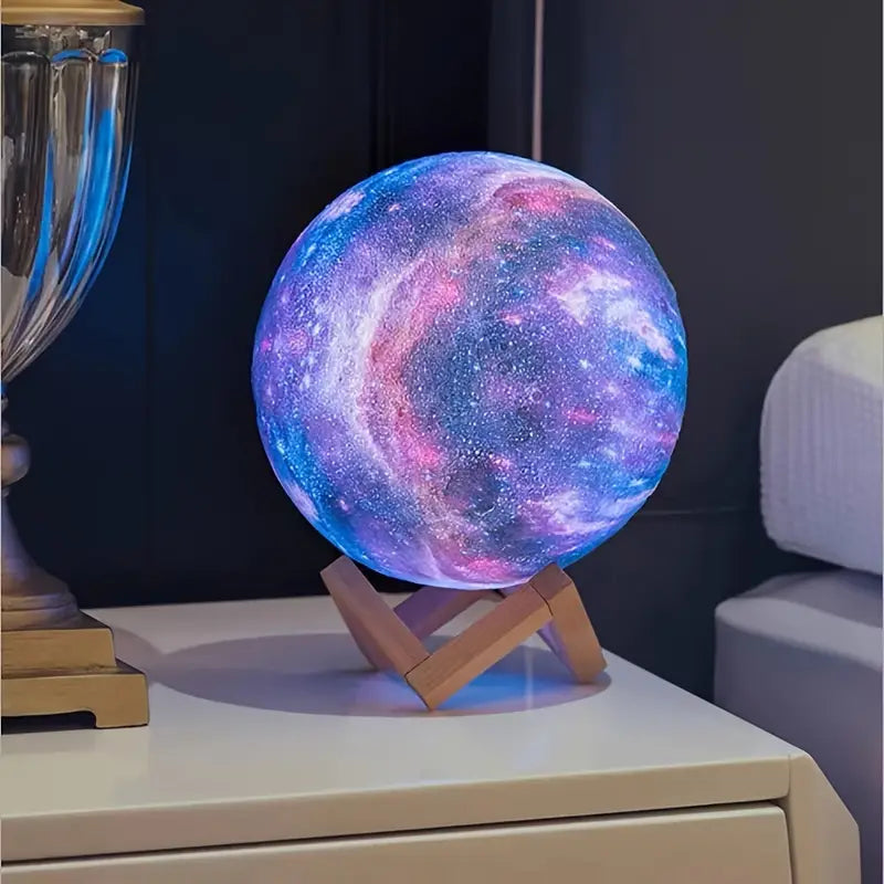 Lámpara Luna 3D LED 16 Colores con Base 🌙✨ | Magia en tu Hogar