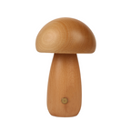 Lámpara LED de Noche de Madera en Forma de Hongo - Recargable y Portátil