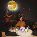 Lámpara Luna 3D LED 16 Colores con Base 🌙✨ | Magia en tu Hogar