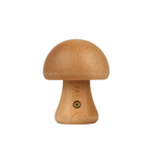 Lámpara LED de Noche de Madera en Forma de Hongo - Recargable y Portátil