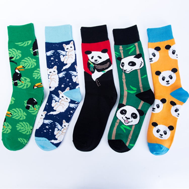 Calcetines de Algodón con Pandas y Flores 🐼🌸 | Originales y Cómodos