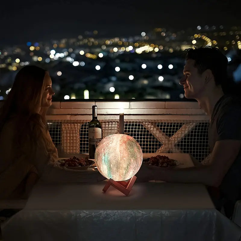 Lámpara Luna 3D LED 16 Colores con Base 🌙✨ | Magia en tu Hogar