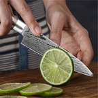 Juego de Cuchillos de Cocina de Acero Inoxidable con Patrón de Damasco (6 piezas)
