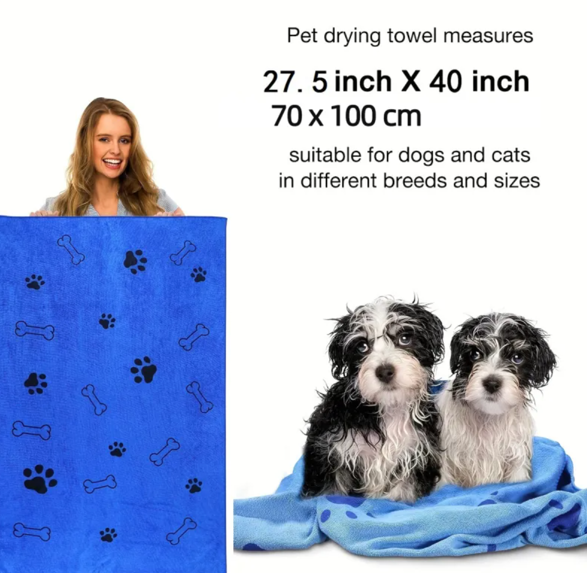 Toalla de Microfibra con Estampado de Mascotas 🐾💧 | Para Toda la Familia
