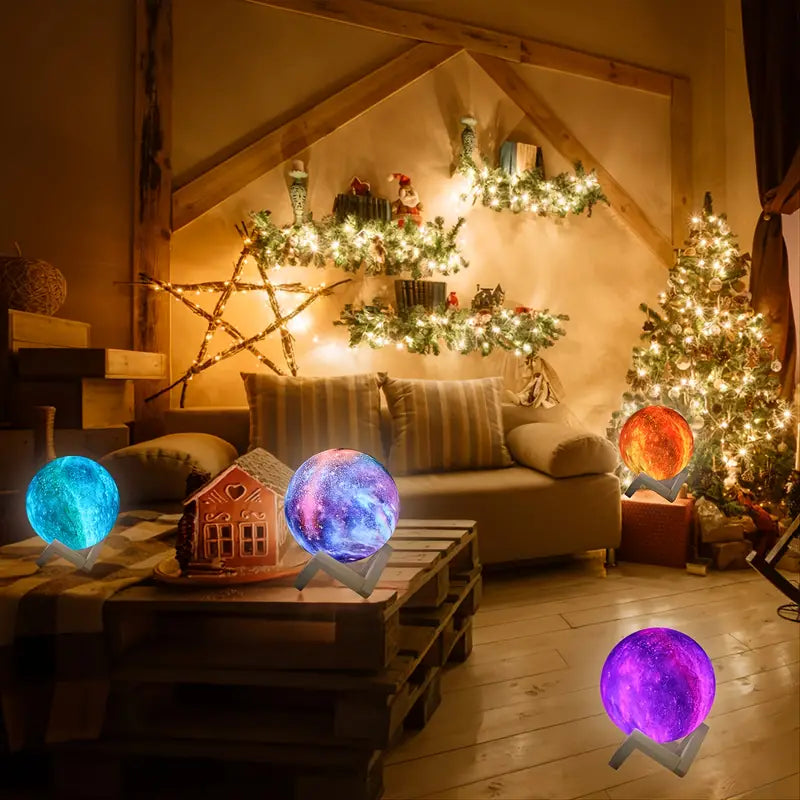 Lámpara Luna 3D LED 16 Colores con Base 🌙✨ | Magia en tu Hogar