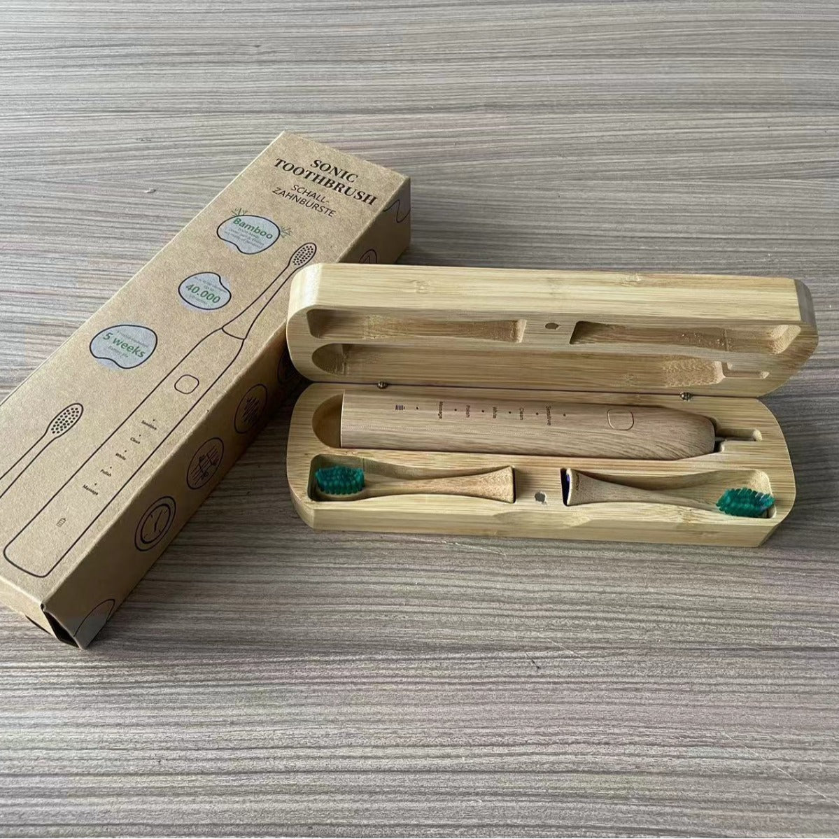 Cepillo Eléctrico de Bambú Recargable USB 🌿🩷 | Higiene Eco