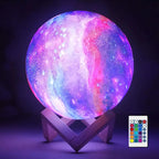 Lámpara Luna 3D LED 16 Colores con Base 🌙✨ | Magia en tu Hogar