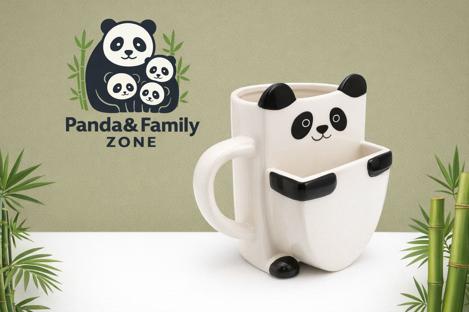 Taza Panda con Galleta 🐼☕ | Taza Ilustrada Familiar